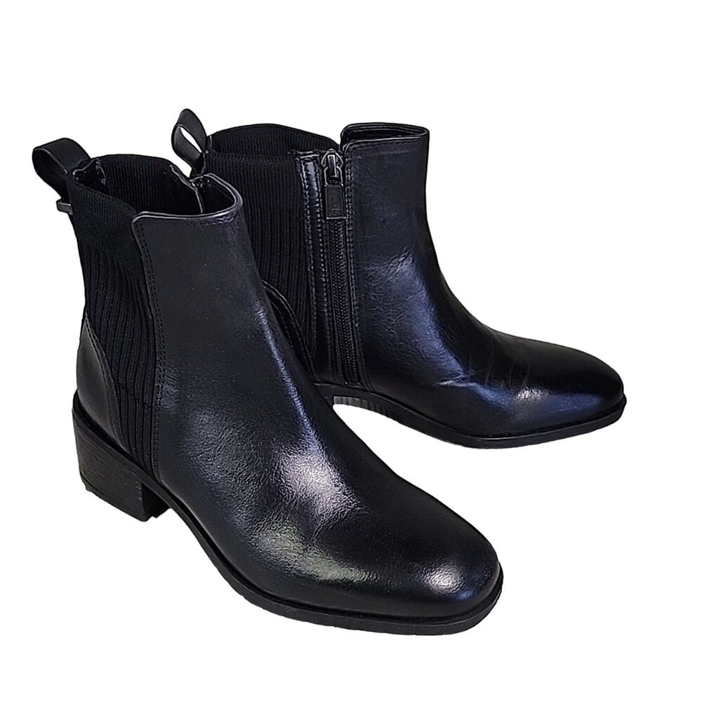 Kenneth Cole Reaction Salt Stretch Bootie Black Ankle Boots Womens Size 5 NEW